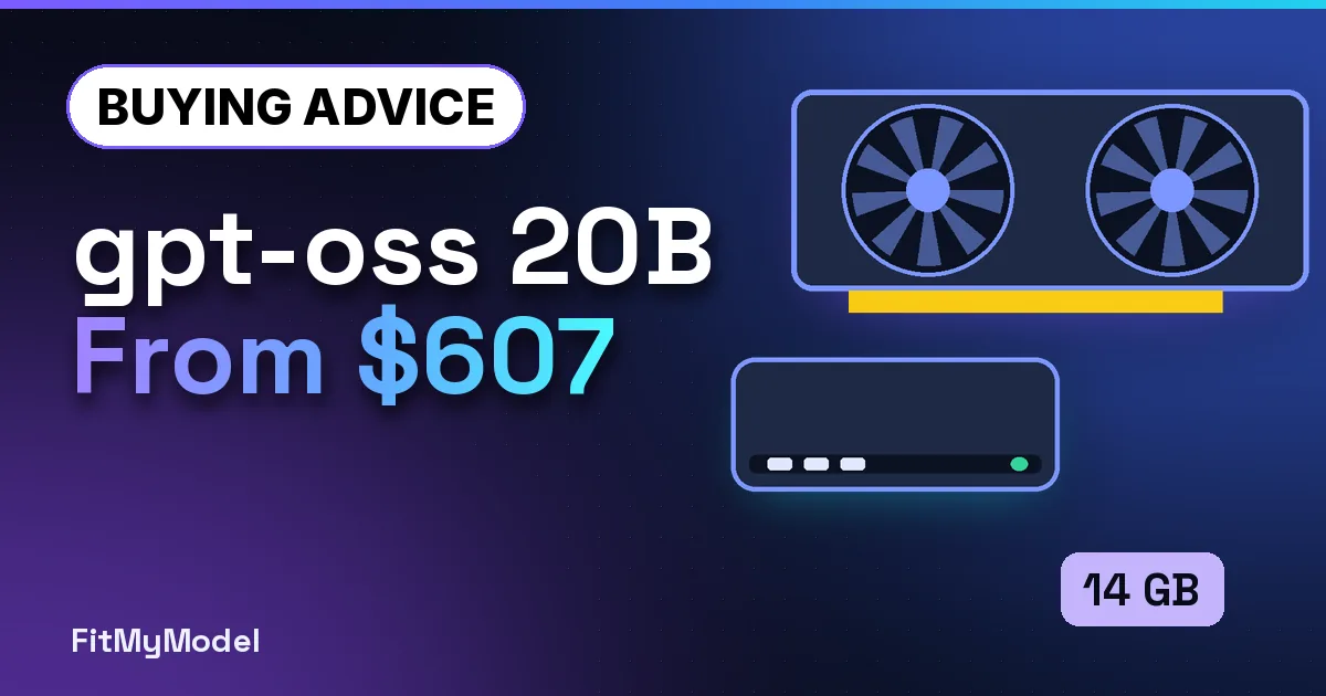 Thumbnail: “gpt-oss 20B From $607” with ASUS RTX 5060 Ti and Minisforum NAB6 Lite maker photos