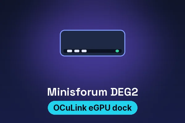 Minisforum DEG2 OCuLink eGPU dock — illustrated product card
