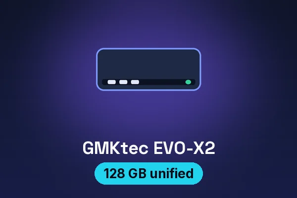 GMKtec EVO-X2 mini PC — illustrated product card
