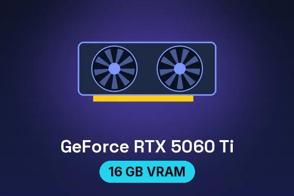 MSI RTX 5060 Ti Gaming Trio graphics card — illustrated product card